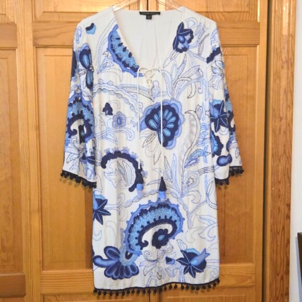 Boston Proper Dress Size XS Embroidered‎ Beaded Boho Resort